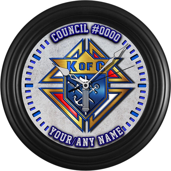 Knights of Columbus 12" Wall Clock KOC Custom Name - Picture 1 of 7